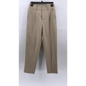 LUCY WANG Women's Beige Solid High-Rise Slim-Leg Pant SZ XS